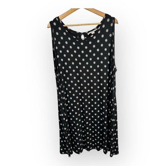 Loft Plus Womens size 16/18 Sleeveless Geometric Flowy Dress Black 70054
